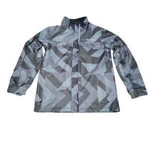 Columbia Jacket Youth Medium 10-12 Gray Geometric Omni Tech Interchange